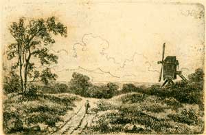 Item #59-2403 Dutch landscape with Windmill. Willem Jan van Matthias Diels, J Hn, WMJVD