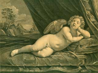 Item #59-2407 Cupido Dormiens / Cupid Sleeping. Guido Reni, Robert Strange, after