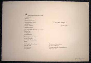 Item #59-2978 Dantesque. A man ran up to me and cried. Dante is dead. (From the portfolio "Two")....