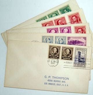 Item #59-3060 Famous American Series. (First Day Covers - Blocks of Two). Educators' Group. ...