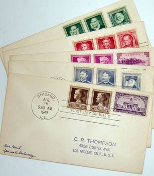 United States Postal Service - Famous American Series. (First Day Covers - Scientists' Group). John James Audubon, Dr. Crawford W. Long, Luther Burbank, Walter Reed, Jane Addams