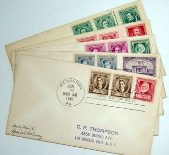 Item #59-3064 Famous American Series. (First Day Covers - Composers' Group). Stephen Collins, John Philip Sousa, Victor Herbert, Edward A, MacDowell, Ethelbert Nevin. United States Postal Service.