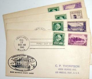 Item #59-3073 Famous American Series. (First Day Covers - The Poets' Group) Henry W. Longfellow....