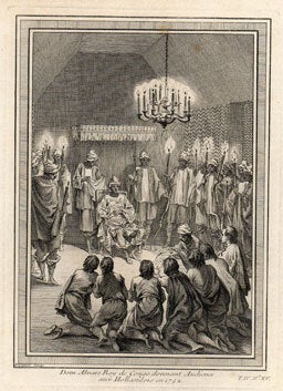 Item #59-3107 Dom Alvare Roy de Congo donnant Audience aux Hollandois en 1742. Pasquier