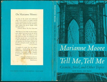 Moore, Marianne - Dust Jacket for Tell Me, Tell Me: Granite, Steel, and Other Topics