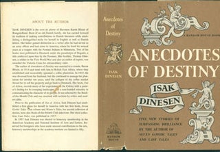 Item #59-3217 Dust Jacket for Anecdotes of Destiny. Isak Dinesen
