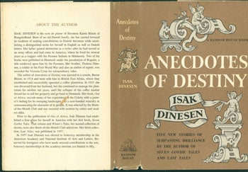 Item #59-3217 Dust Jacket for Anecdotes of Destiny. Isak Dinesen.