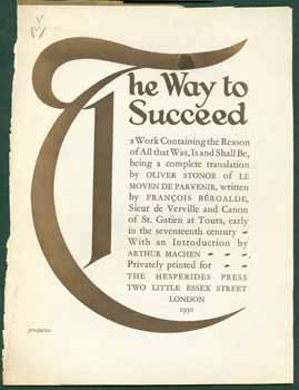 Item #59-3256 Prospectus: The Way to Succeed. Oliver Stonor