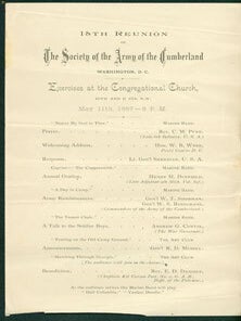 Item #59-3317 Program for the "18th Reunion of the Society of the Army of the Cumberland in...