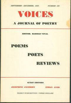 Item #59-3530 Voices: A Journal of Poetry. September-December 1955. Number 158. Harold Vinal, Langston Hughes Allen Ginsberg, Eric Barker, Richard Eberhart.