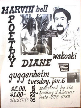 Item #59-3641 Poetry Marvin Bell Diane Wakoski. Guggenheim. Jan. 6. Sponsored by The Academy of...