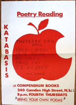 Item #59-3651 Katabasis Poetry Reading at Compendium Books. Thursday 24th April. Eddie Linden,...
