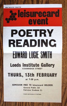 Item #59-3652 leisurecard event. POETRY READING. Edward Lucie Smith. Edward Lucie Smith.