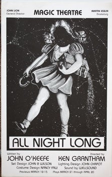Item #59-3950 All Night Long. [Poster for the Magic Theatre production of play by John O'Keefe.]....