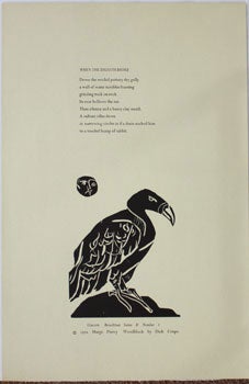 Item #59-3969 When the Drouth Broke. First edition of the broadside. Marge Piercy, artist Dick...