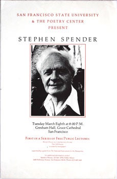 Item #59-4016 San Francisco State University & The Poetry Center Present Stephen Spender. Stephen...