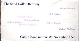 Item #59-4024 Bill Berkson, Leslie Scalapino, Michael Palmer, Michael McClure, Jeanetta Jones,...