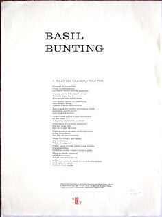 Item #59-4030 What the Chairman Told Tom. Basil Bunting