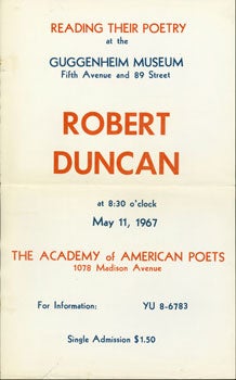 Item #59-4040 Reading Their Poetry at the Guggenheim Museum. Robert Duncan. Robert Duncan