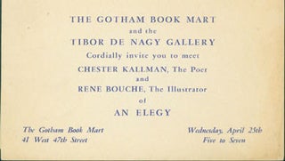 Item #59-4077 The Gotham Book Mart and the Tibor de Nagy Gallery cordially invite you to meet...