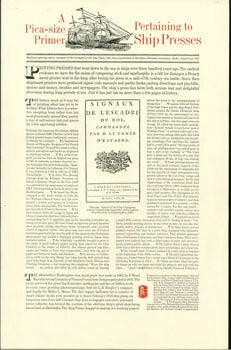 Item #59-4096 A Pica-size Primer Pertaining to Ship Presses. Feathered Serpent Press