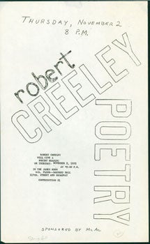 Item #59-4114 [Poster] Robert Creeley Poetry. Robert Creeley