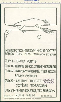 Item #59-4115 [Flyer] Intersection Tuesday Night Poetry Series. July 1975. Intersection Poetry...