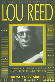 Item #59-4135 An Evening of Poetry with Lou Reed. Lou Reed