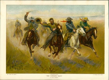 Item #59-4146 The Cowboys' Race. Lionel Edwards.