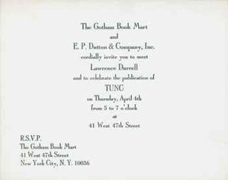 Item #59-4158 The Gotham Book Mart and E. P. Dutton & Company, Inc., cordially invite you to meet...