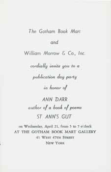 Item #59-4187 The Gotham Book Mart and William Morrow & Co., Inc. cordially invite you to a...