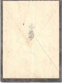 Item #59-4266 Unmarked, stamped envelope with original monogrammed stamp by Sarah Bernhardt. ...
