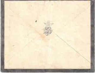 Item #59-4266 Unmarked, stamped envelope with original monogrammed stamp by Sarah Bernhardt. ...