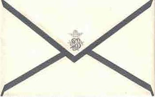 Item #59-4267 Unmarked, stamped envelope with original monogrammed stamp by Sarah Bernhardt....