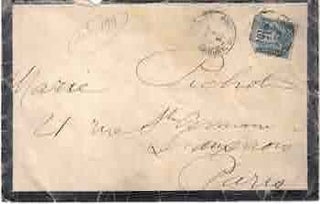 Item #59-4270 Unmarked, stamped, signed envelope from Sarah Bernhardt to Marie Pichot [Envelope...