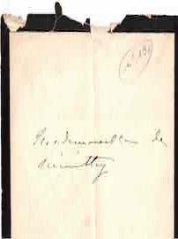 Item #59-4271 Unmarked, stamped, signed envelope from Sarah Bernhardt to [Illegible]. [Envelope...