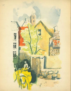 Early 20th Century European Artist - Ox Plowman in Village