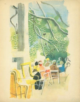 Item #63-0162 Cafe Scene. Early 20th Century European Artist