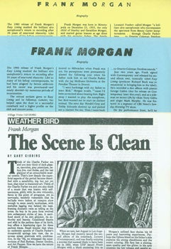 Item #63-0298 Frank Morgan: Biographical Press Releases for Contemporary Records. Contemporary Records, Los Angeles.