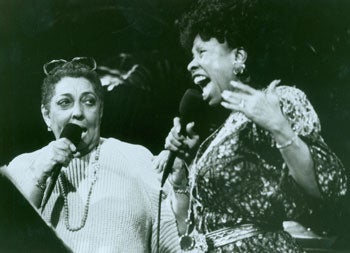 Item #63-0303 Carmen McRae & Betty Carter: Publicity Photo for Great American Music Hall Records. Great American Music Hall Records, Tom Copi, CA San Francisco, phot.