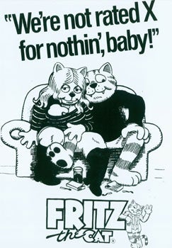 Item #63-0322 Fritz The Cat Publicity Photograph. R. Crumb, Ralph Bakshi, Jerry Gross, Steve...