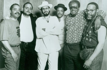 Item #63-0338 Jerry Gonzalez And The Fort Apache Band: Publicity Photograph for Milestone Records. Milestone Records, David Ta, New York, photo.