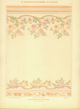 Item #63-0454 Interpretation De La Rose. Plate 3 from La Decoration Moderne Au Pochoir. A. Charayron, Jean Saude.