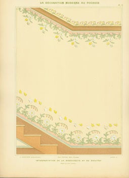 Charayron, A. and Jean Saude - Interpretation de la Marguerite Et Du Diclitra. Plate 8 from la Decoration Moderne Au Pochoir