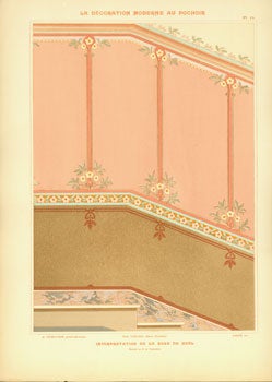 Item #63-0462 Interpretation De La Rose De Noel. Plate 12 from La Decoration Moderne Au Pochoir. A. Charayron, Jean Saude.