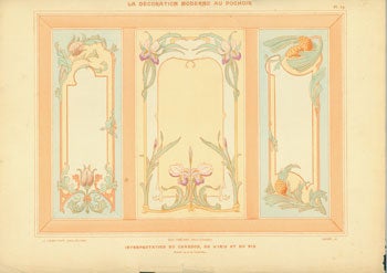 Charayron, A. and Jean Saude - Interpretation Du Chardon, de L'Iris Et Du Pin. Plate 13 from la Decoration Moderne Au Pochoir