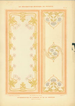 Charayron, A. and Jean Saude - Interpretation de L'Anemone Et de la Verveine. Plate 14 from la Decoration Moderne Au Pochoir