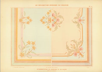 Item #63-0465 Interpretation Du Narcisse Et Du Pavot. Plate 15 from La Decoration Moderne Au Pochoir. A. Charayron, Jean Saude.