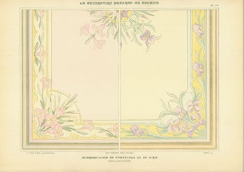 Charayron, A. and Jean Saude - Interpretation de L'Amaryllis Et de L'Iris. Plate 16 from la Decoration Moderne Au Pochoir
