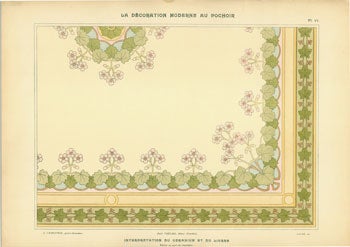Charayron, A. and Jean Saude - Interpretation Du Geranium Et Du Lierre. Plate 17 from la Decoration Moderne Au Pochoir